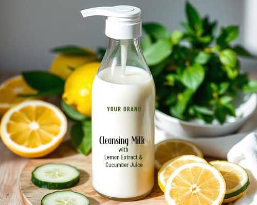 Cleansing Milk with Lemon Extract and Cucumber Juice