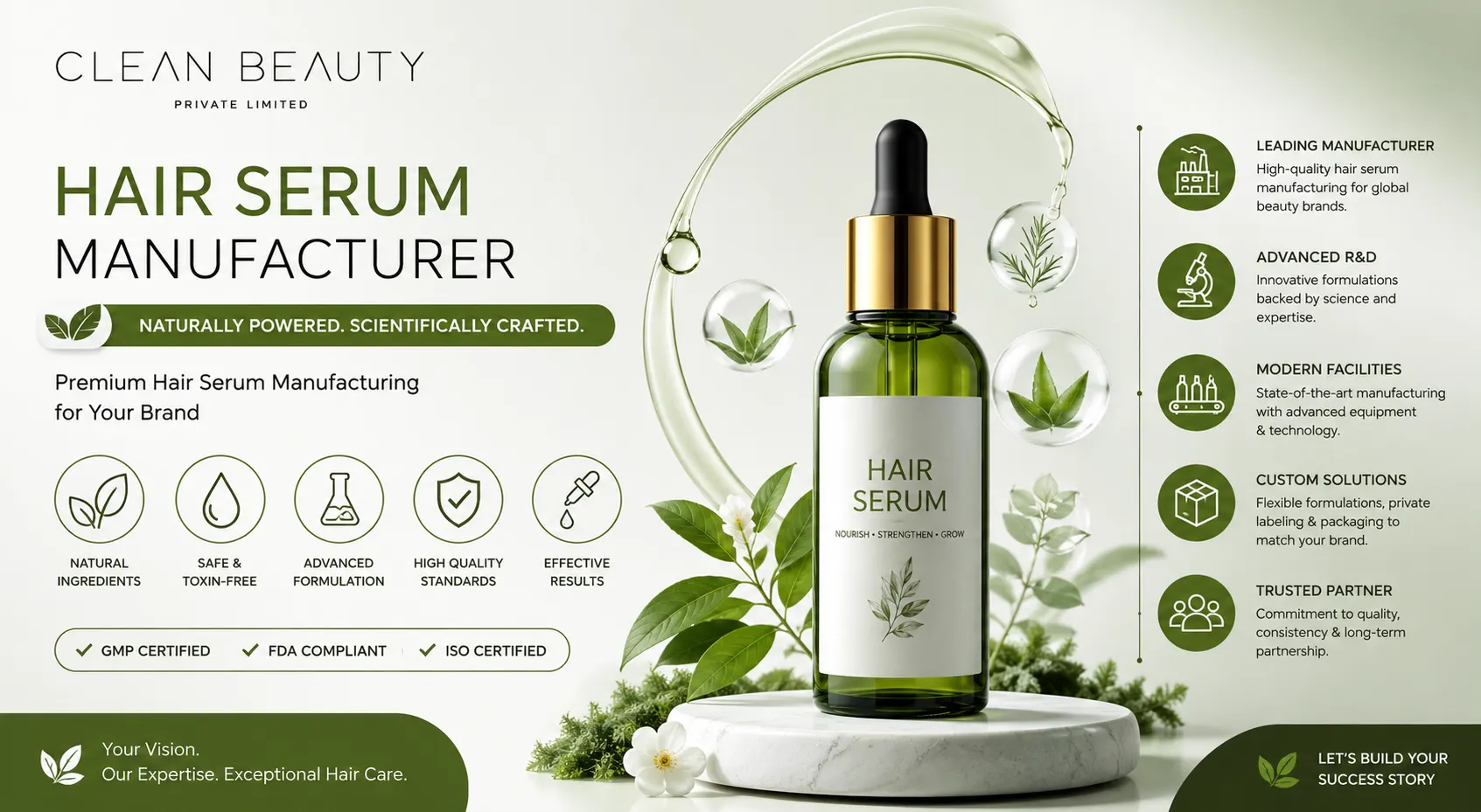 Clean Beauty- hair serum manufacturer