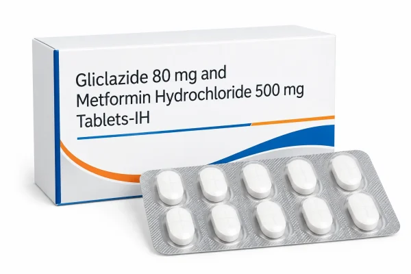 Gliclazide 80 mg and Metformin Hydrochloride 500 mg Tablets-IH