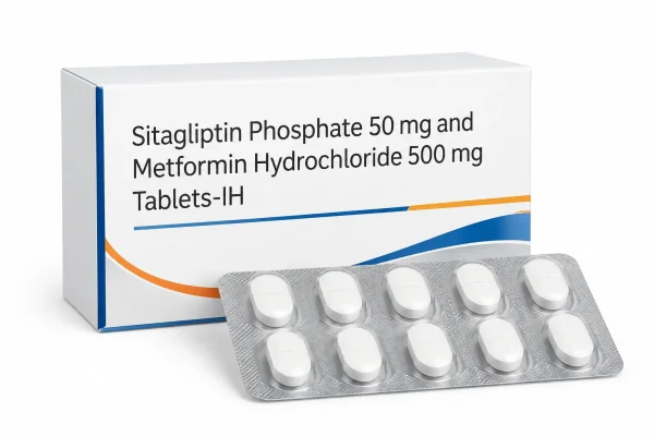 Sitagliptin Phosphate 50 mg and Metformin Hydrochloride 500 mg Tablets-IH