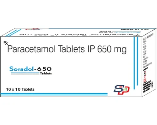 Paracetamol Tablets IP 650 mg Soradol-650 Tablets